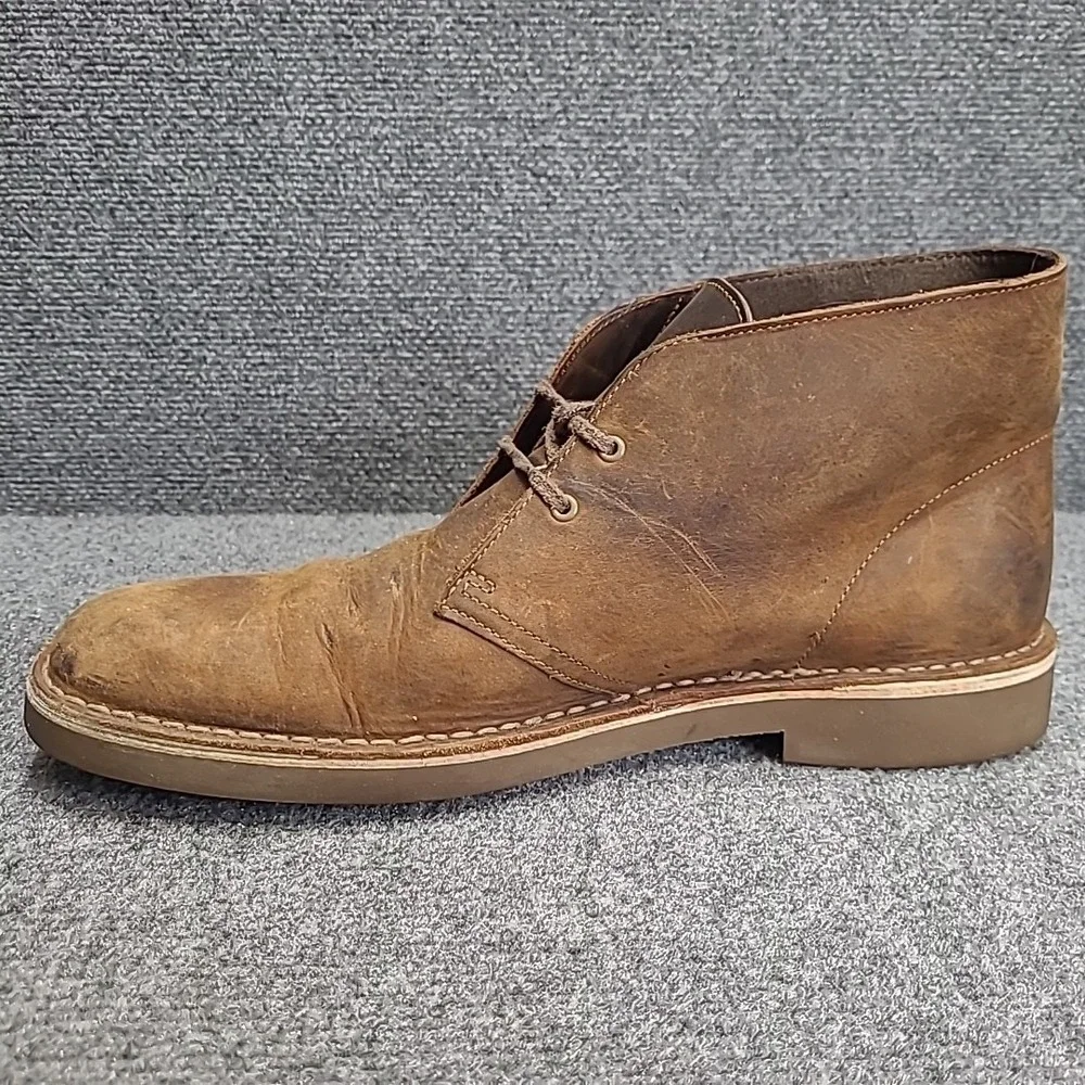 Clarks Brown Leather Desert Beeswax Chukka Ankle Boot Men's sz 13